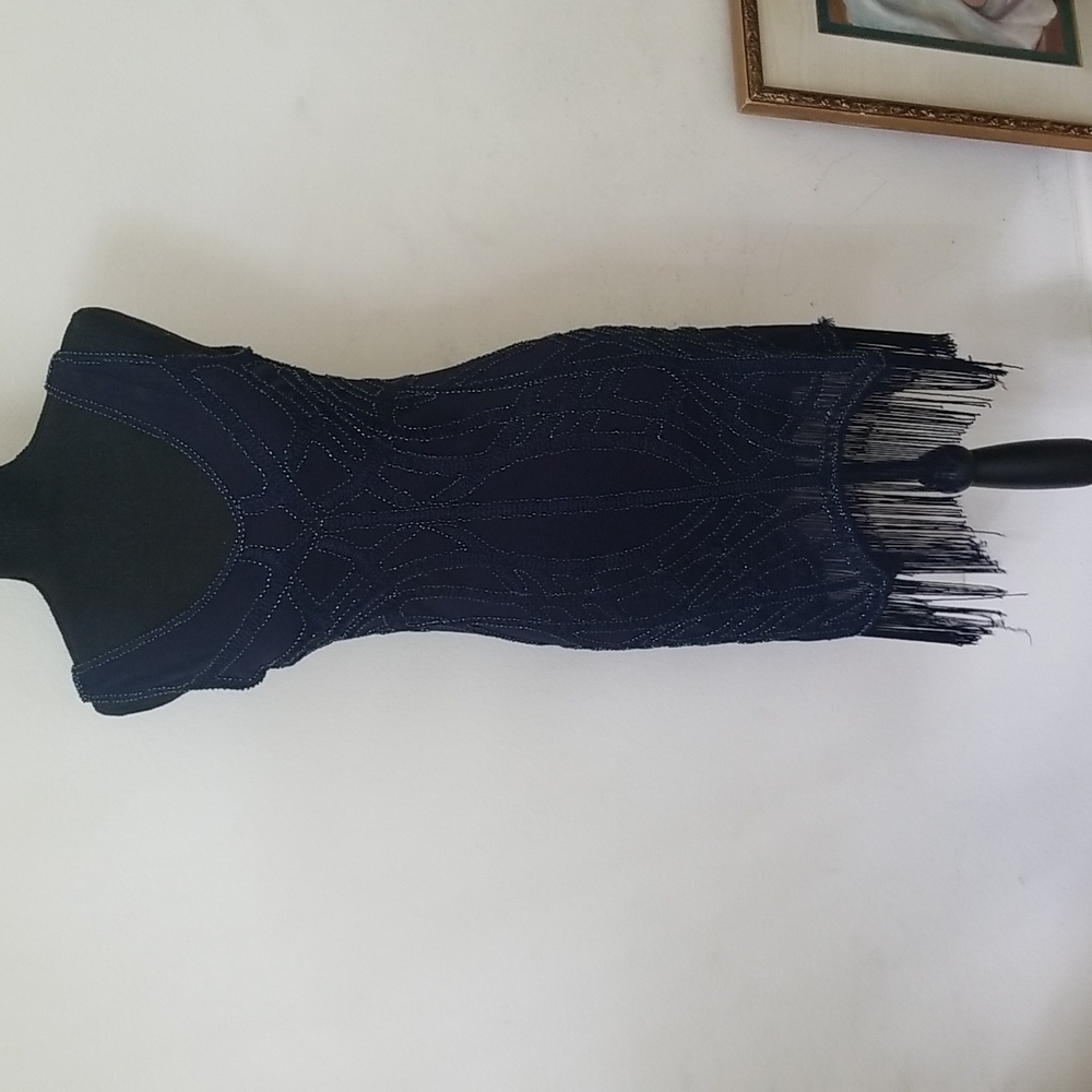 Navy Beaded Dress - Picture 3 of 14